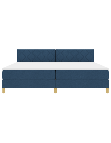 Letto a Sorgente LED con materasso Blu 200 x 200 cm Tessuto