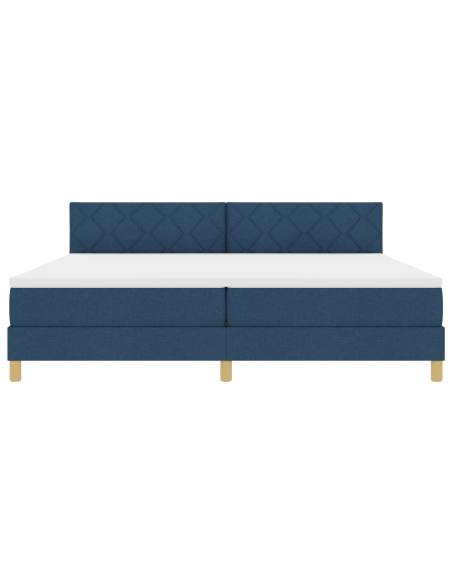 Letto a Sorgente LED con materasso Blu 200 x 200 cm Tessuto