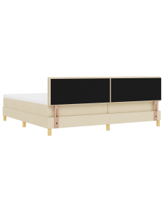 Letto a Sorgente LED con materasso Crema 200 x 200 cm Tessuto 2