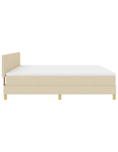 Letto a Sorgente LED con materasso Crema 200 x 200 cm Tessuto