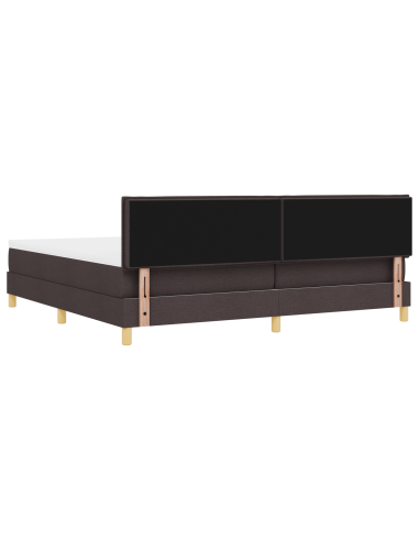 Letto a Sorgente LED con led Marrone Scuro 200 x 200 cm Tessuto