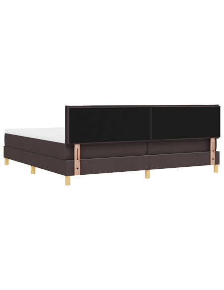 Letto con rete e materasso & LED Marrone Scuro 200x200 cm Tessuto