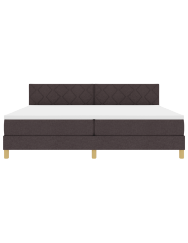 Letto a Sorgente LED con led Marrone Scuro 200 x 200 cm Tessuto