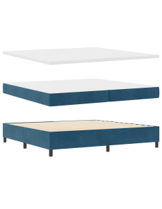 Letto a molle con materasso Blu Scuro 200 x 200 cm Poliestere