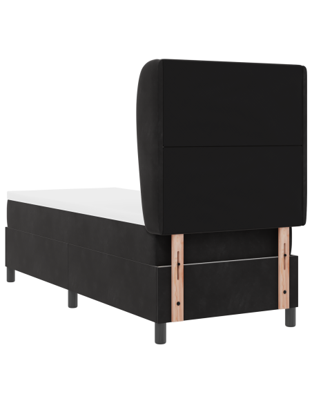 Letto Box Spring con Materasso Nero 80x200 cm Velluto