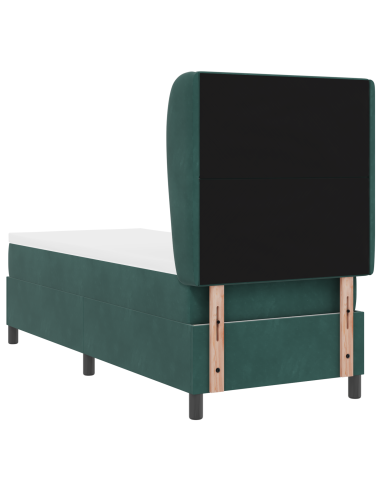Letto a molle con materasso Verde Scuro 200 x 80 cm Poliestere