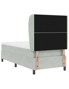 Letto a molle con testiera Grigio chiaro 190 x 90 cm Poliestere