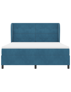 Letto a molle con materasso Blu Scuro 200 x 180 cm Poliestere 2