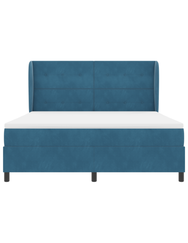 Letto a molle con materasso Blu Scuro 200 x 180 cm Poliestere