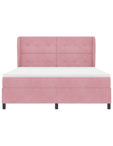 Letto a molle con materasso Rosa 200 x 180 cm Poliestere