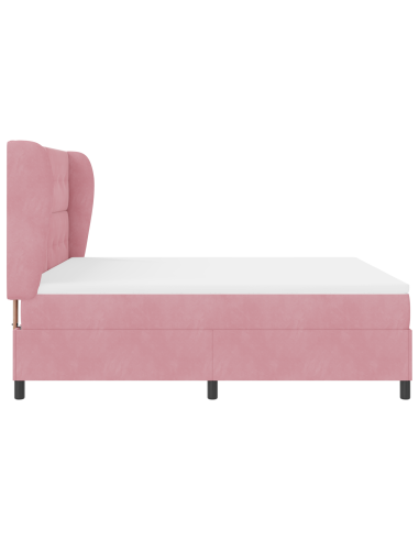 Letto a molle con materasso Rosa 200 x 180 cm Poliestere