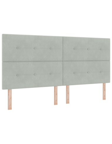 Letto a molle Grigio chiaro 200 x 200 cm Poliestere