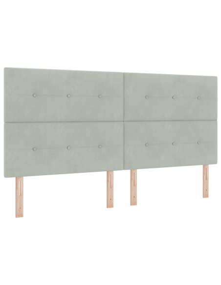 Letto Box Spring con Materasso  Grigio Chiaro 200x200 cm Velluto