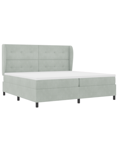 Letto a molle Grigio chiaro 200 x 200 cm Poliestere