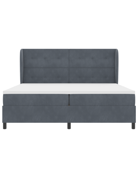 Letto con Rete a Molle e Materasso Grigio Scuro 200x200 cm Velluto