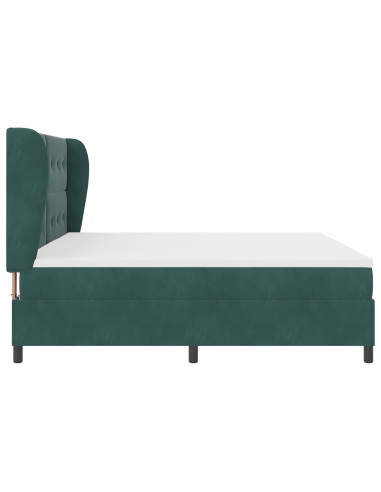 Letto a molle con materasso Verde Scuro 200 x 200 cm Poliestere