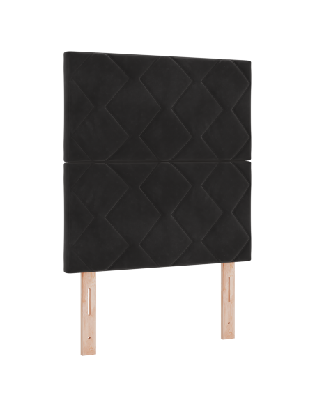Letto Box Spring con Materasso Nero 80x200 cm Velluto