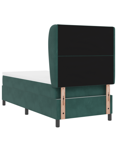 Letto a molle con materasso Verde Scuro 200 x 100 cm Poliestere