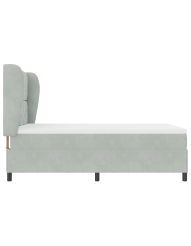 Letto a molle Grigio chiaro 190 x 140 cm Poliestere