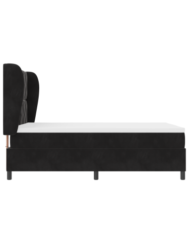 Letto a molle con materasso Nero 190 x 140 cm Poliestere