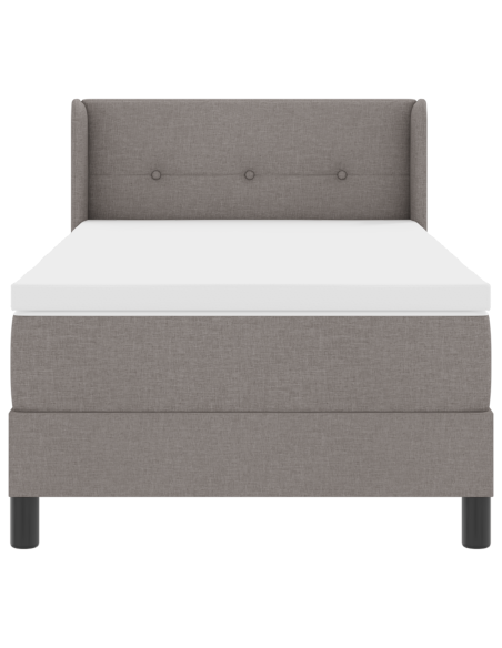 Letto Box Spring  con Materasso Tortora 80x200 cm Tessuto