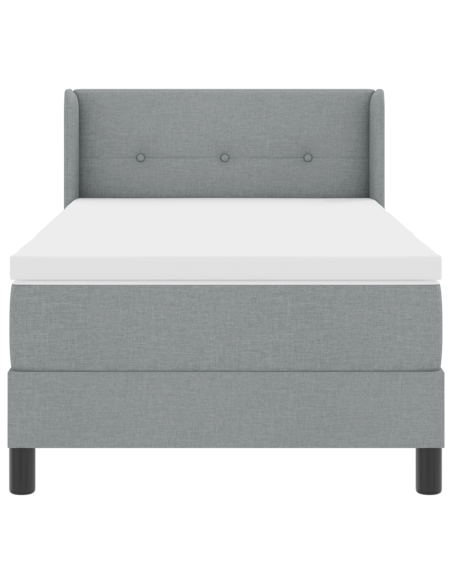 Letto a Box Spring con Materasso Grigio Chiaro 90x190 cm in Tessuto