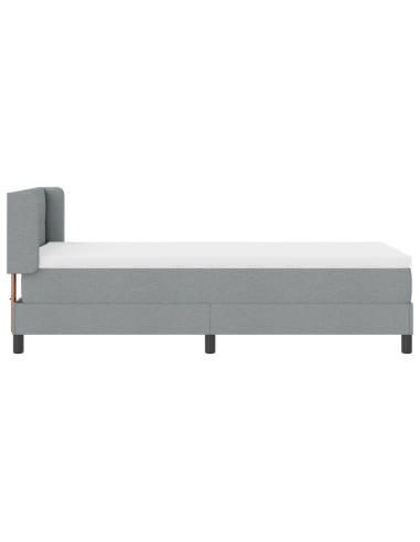 Letto a molle con testiera Grigio chiaro 190 x 90 cm Poliestere