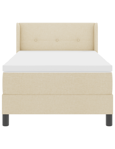 Letto con Rete  con Materasso Panna 90x200 cm Tessuto