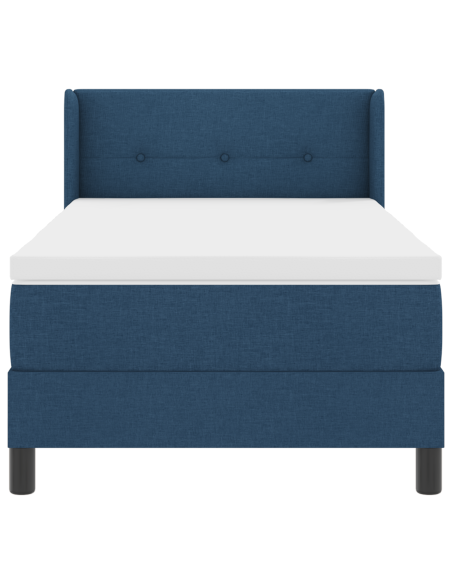 Letto a Molle  con Materasso Blu 100x200 cm Tessuto