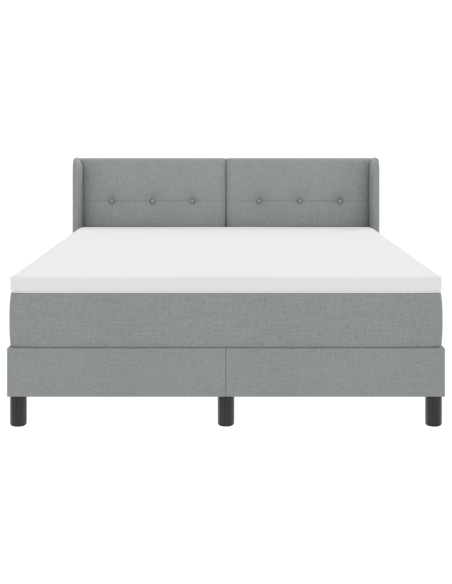 Letto a molle Grigio chiaro 190 x 140 cm Poliestere