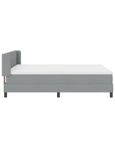 Letto a Box Spring  con Materasso Grigio Chiaro 140x190 cm Tessuto