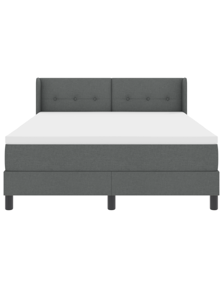 Letto Box Spring con Materasso Grigio Scuro 140x190 cm Tessuto