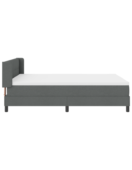 Letto Box Spring con Materasso Grigio Scuro 140x190 cm Tessuto