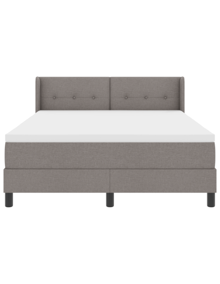 Letto Box Spring  con Materasso Tortora 140x190 cm Tessuto
