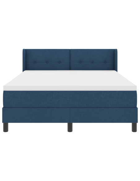 Letto con Box Spring  con Materasso Blu 140x190 cm Tessuto