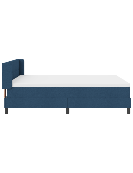 Letto con Box Spring  con Materasso Blu 140x190 cm Tessuto