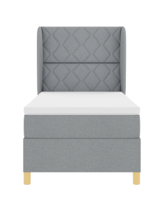 Letto con molle e materasso Grigio Scuro 90x190 cm Tessuto 2