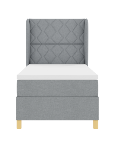 Letto con molle e materasso Grigio Scuro 90x190 cm Tessuto