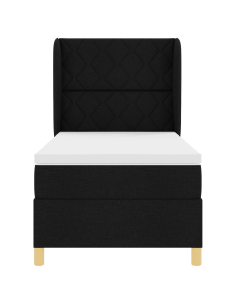 Letto con molle e materasso Grigio Scuro 90x190 cm Tessuto Nero 2