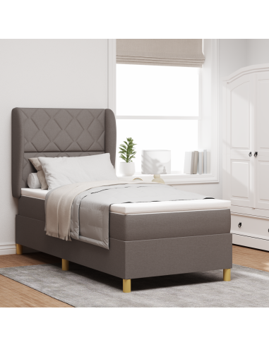 Letto con molle e materasso Grigio Scuro 90x190 cm Tessuto