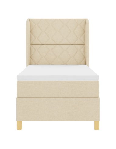 Letto con molle e materasso Grigio Scuro 90x190 cm Tessuto