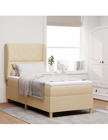 Letto con molle e materasso Grigio Scuro 90x190 cm Tessuto