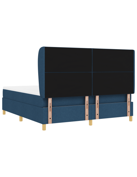 Letto a doghe  con materasso Blu 180x200 cm in tessuto