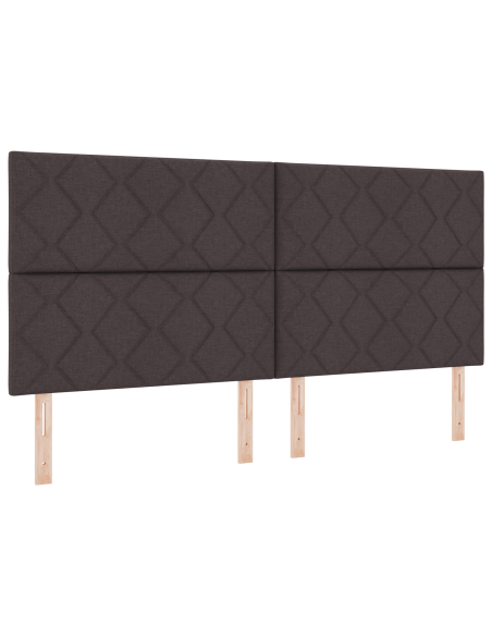 Letto Box Spring con Materasso Marrone Scuro 200x200 cm Tessuto