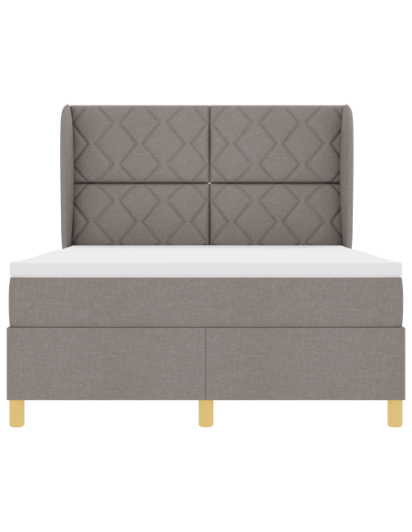 letto box spring  con materasso tortora 160x200 cm tessuto