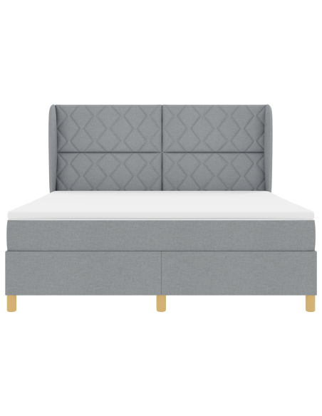 letto a molle vitaXL con materasso grigio chiaro 180x200 cm in tessuto