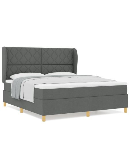 Letto con Materasso - Grigio Scuro, 180x200 cm, Tessuto