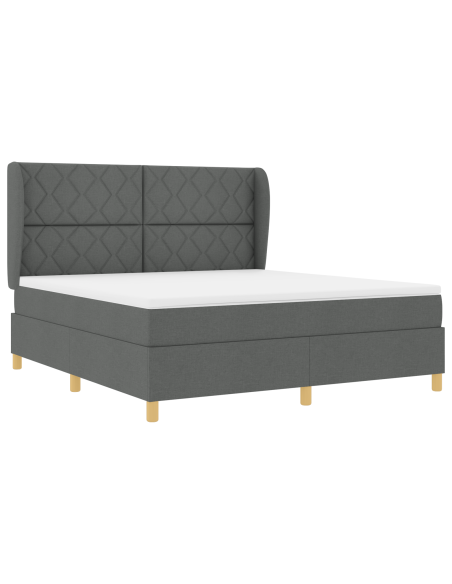 Letto con Materasso - Grigio Scuro, 180x200 cm, Tessuto