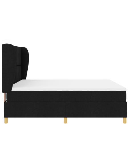 Letto a Cassette con Materasso Nero 180x200 cm Tessuto