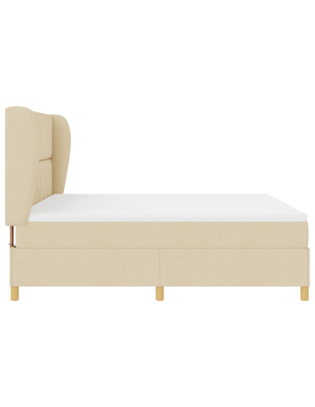 Letto Box Spring con Materasso Crema 180x200 cm Tessuto